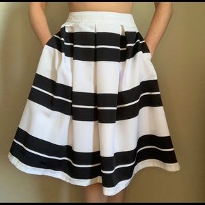 Express Stripped Midi Skirt